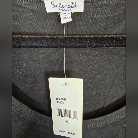 SPLENDID size XL black long-sleeved loungewear scoop neck top NWT - Picture 5 of 8